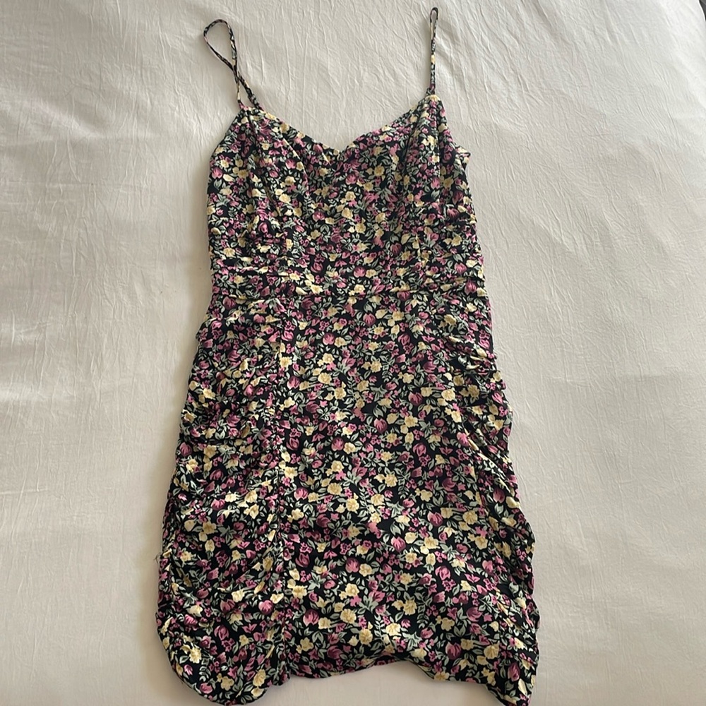 Floral Black Mini Dress